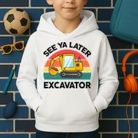 See Ya Later Excavator Kids Funny Kids Hoodie thumb 2