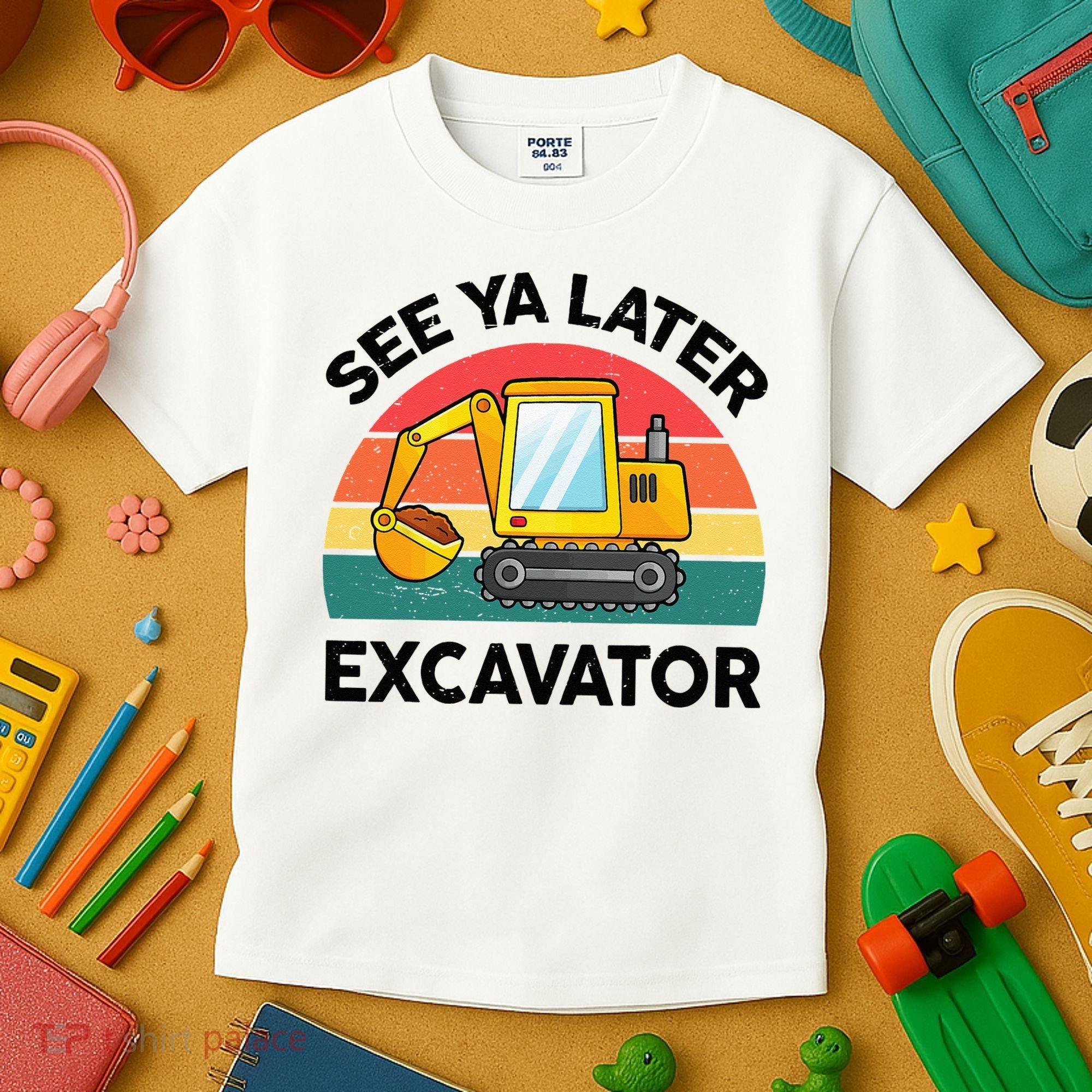 See Ya Later Excavator Kids Funny Kids T-Shirt