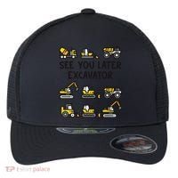 See You Later Excavator Flexfit Unipanel Trucker Cap thumb 0