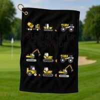 See You Later Excavator Golf Towel thumb 1