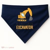 See You Later Excavator Boy Excavator USA-Made Doggie Bandana thumb 0