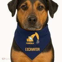 See You Later Excavator Boy Excavator USA-Made Doggie Bandana thumb 1