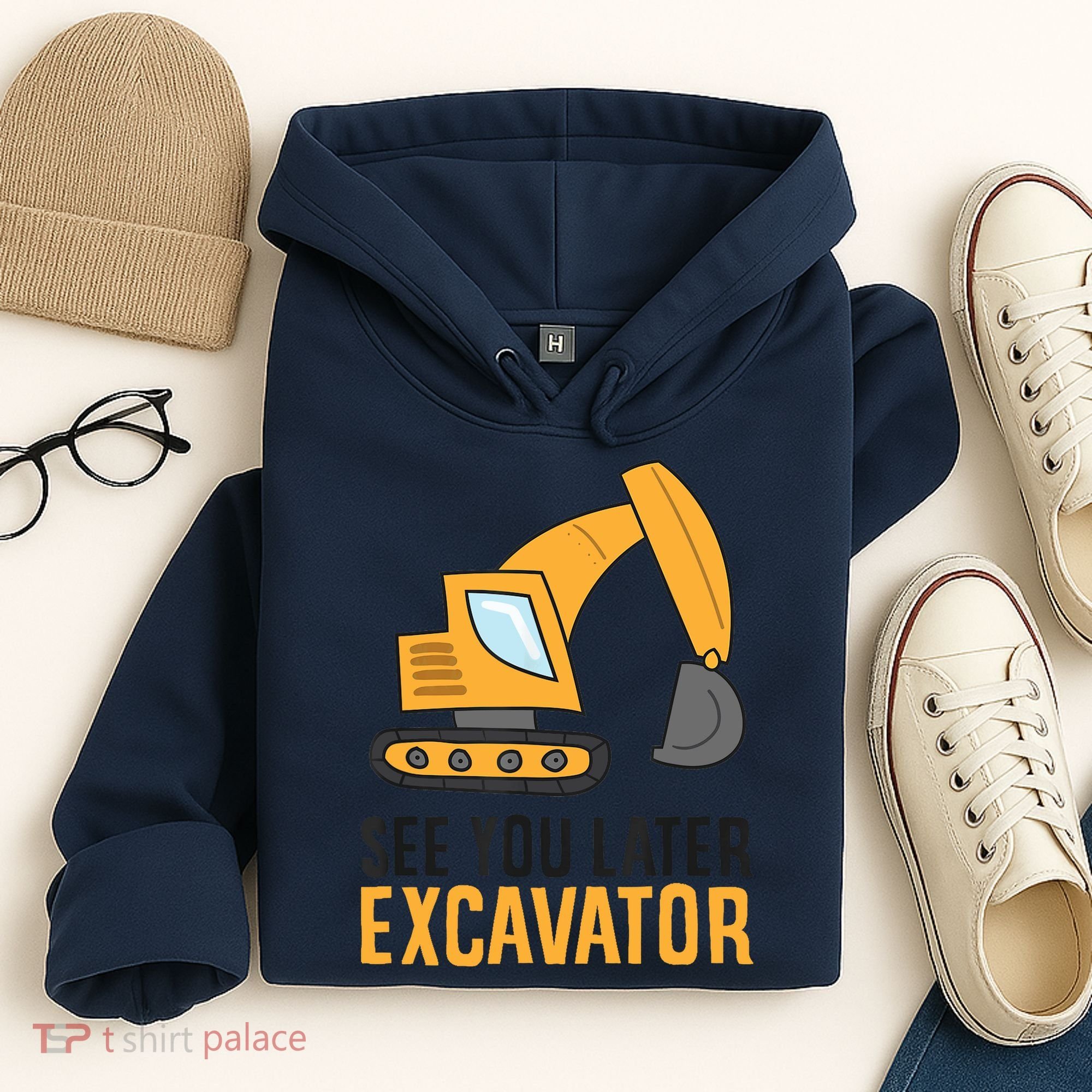 See You Later Excavator Boy Excavator Hoodie