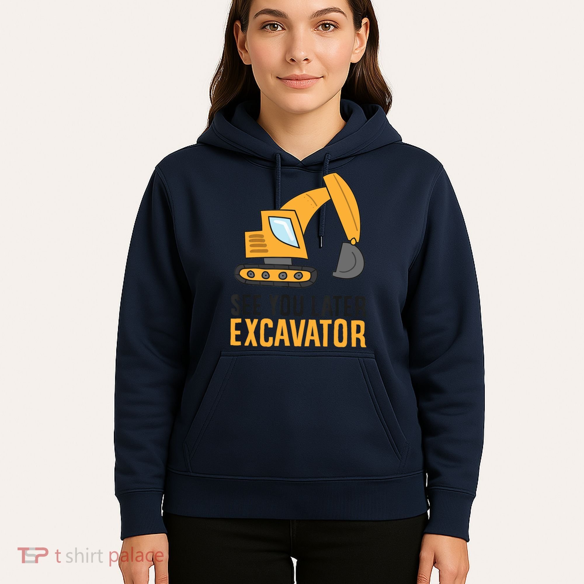 See You Later Excavator Boy Excavator Hoodie