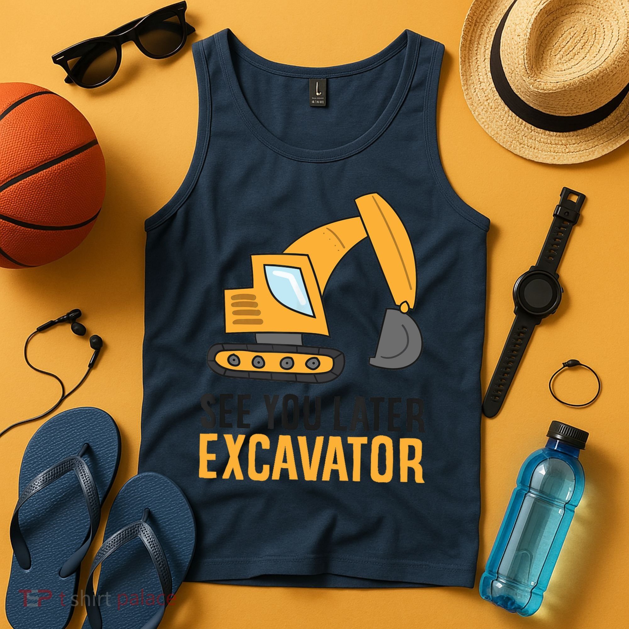 See You Later Excavator Boy Excavator Tank Top