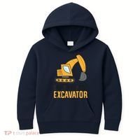 See You Later Excavator Boy Excavator Kids Hoodie thumb 0