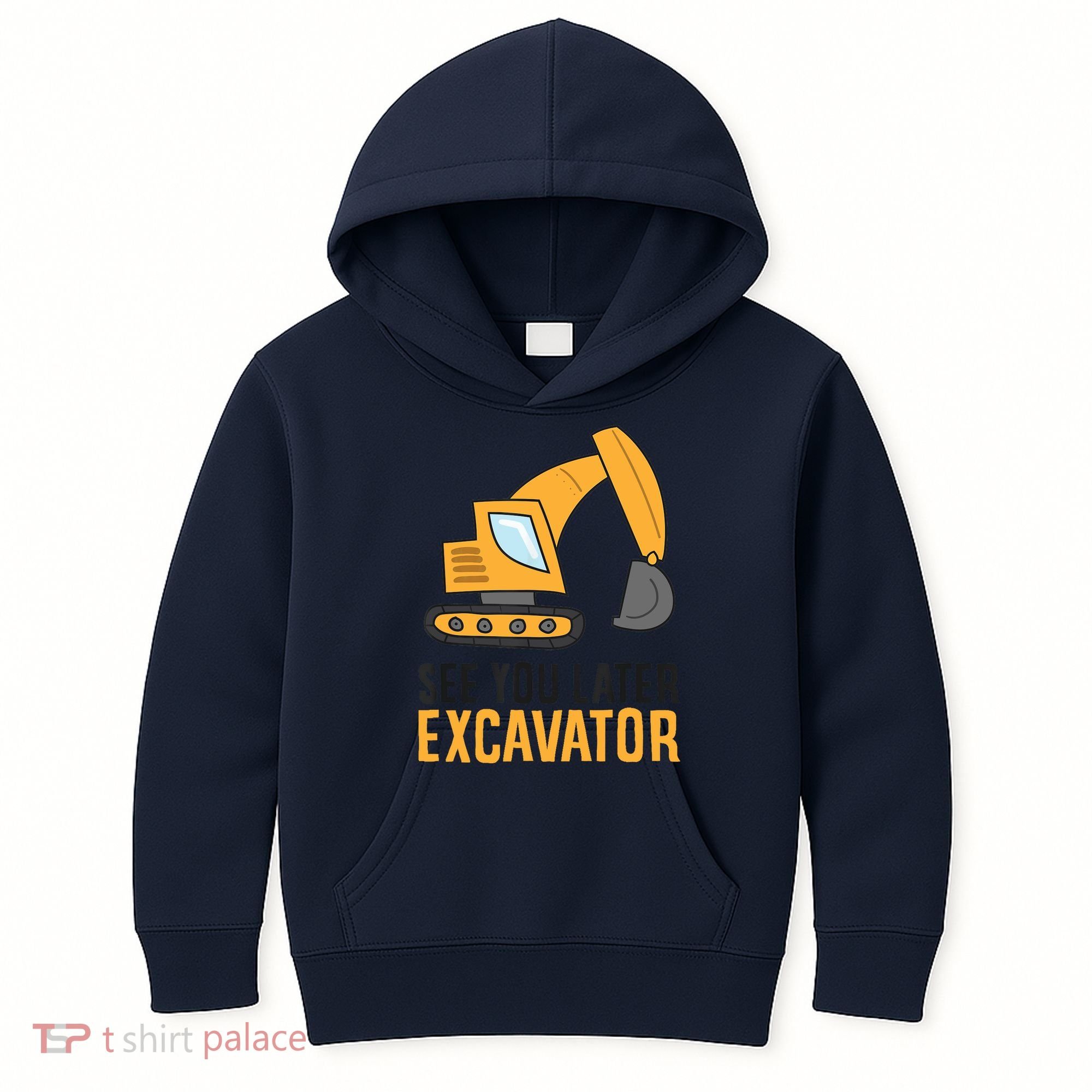 See You Later Excavator Boy Excavator Kids Hoodie