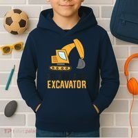 See You Later Excavator Boy Excavator Kids Hoodie thumb 2
