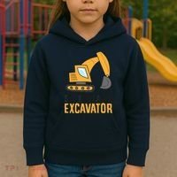 See You Later Excavator Boy Excavator Kids Hoodie thumb 3