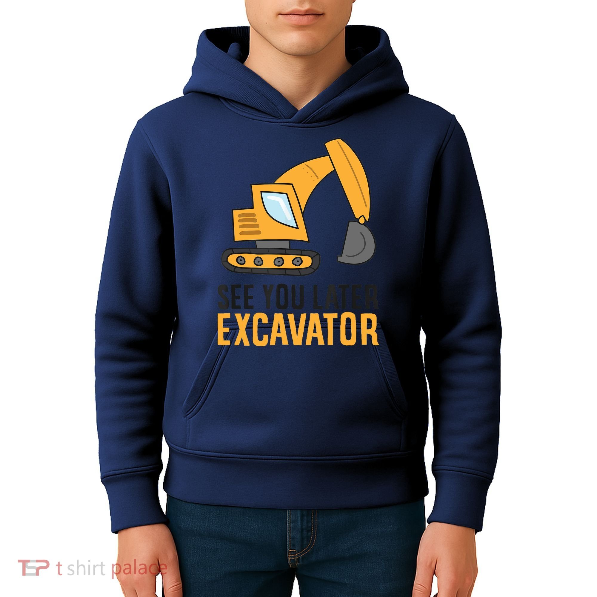 See You Later Excavator Boy Excavator Kids Hoodie