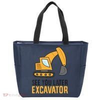 See You Later Excavator Boy Excavator Tote Bag thumb 0