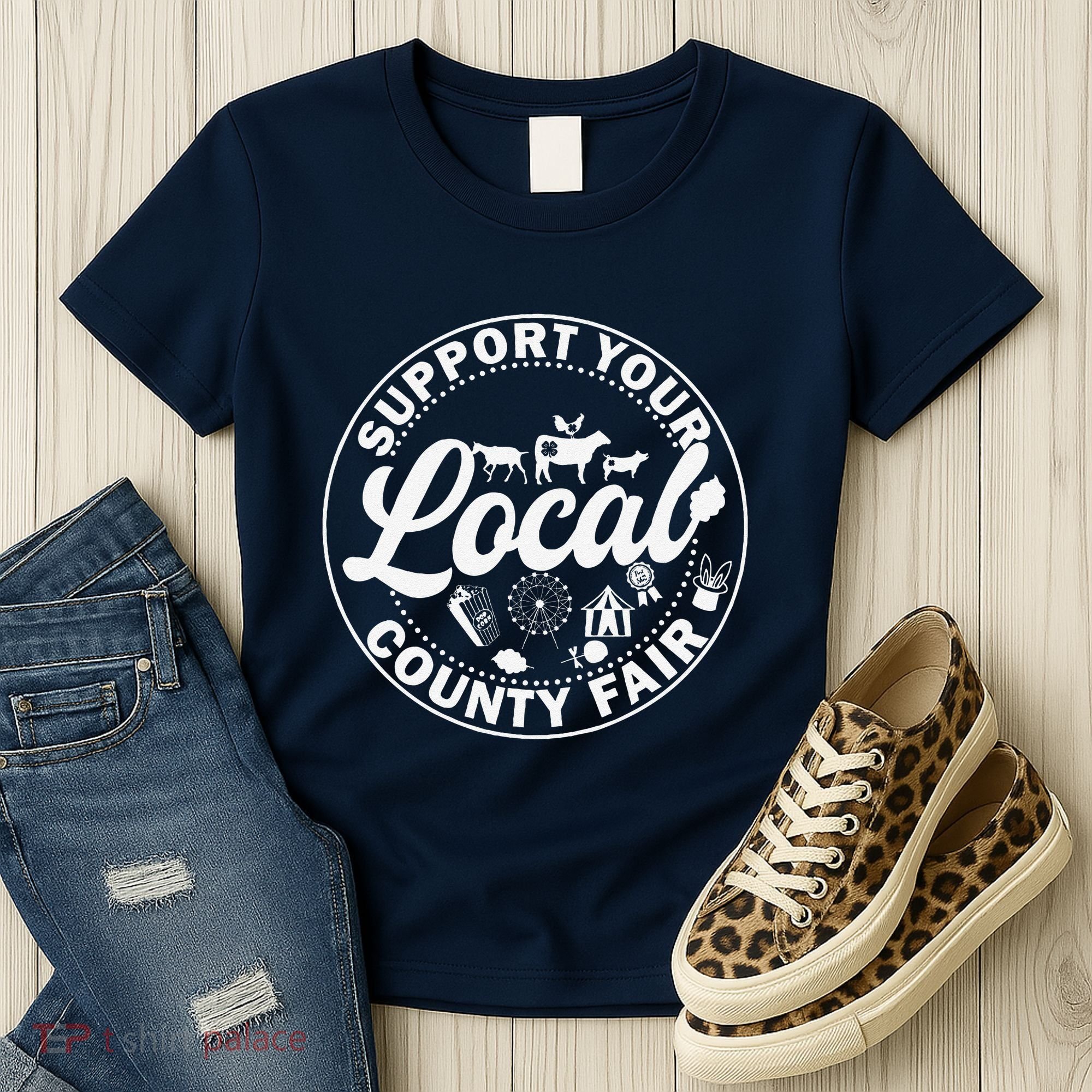 Support Your Local County Fair Animals Farm And Circus Tent Women's T-Shirt