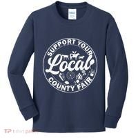 Support Your Local County Fair Animals Farm And Circus Tent Kids Long Sleeve Shirt thumb 0