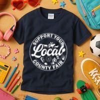 Support Your Local County Fair Animals Farm And Circus Tent Kids T-Shirt thumb 3
