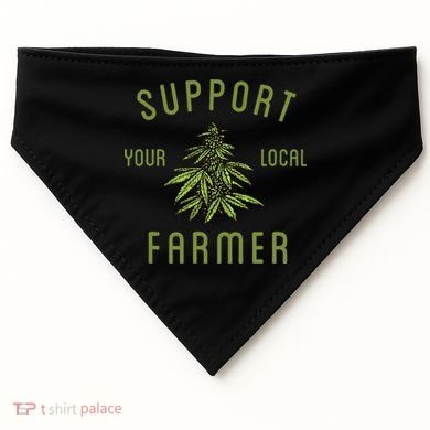 Support Your Local Farmer Funny Weed Marijuana USA-Made Doggie Bandana