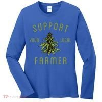 Support Your Local Farmer Funny Weed Marijuana Women's Long Sleeve Shirt thumb 0