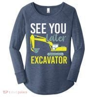 See You Later Excavator Women's Perfect Tri Tunic Long Sleeve Shirt thumb 0