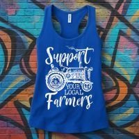 Support Your Local Farmers Go To Farmer's Market Funny Cool Gift Women's Tank Top thumb 3