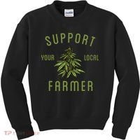 Support Your Local Farmer Funny Weed Marijuana Grower 420 Kids Sweatshirt thumb 0