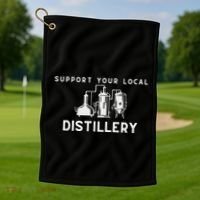 Support Your Local Distillery Beer Drinker Golf Towel thumb 1