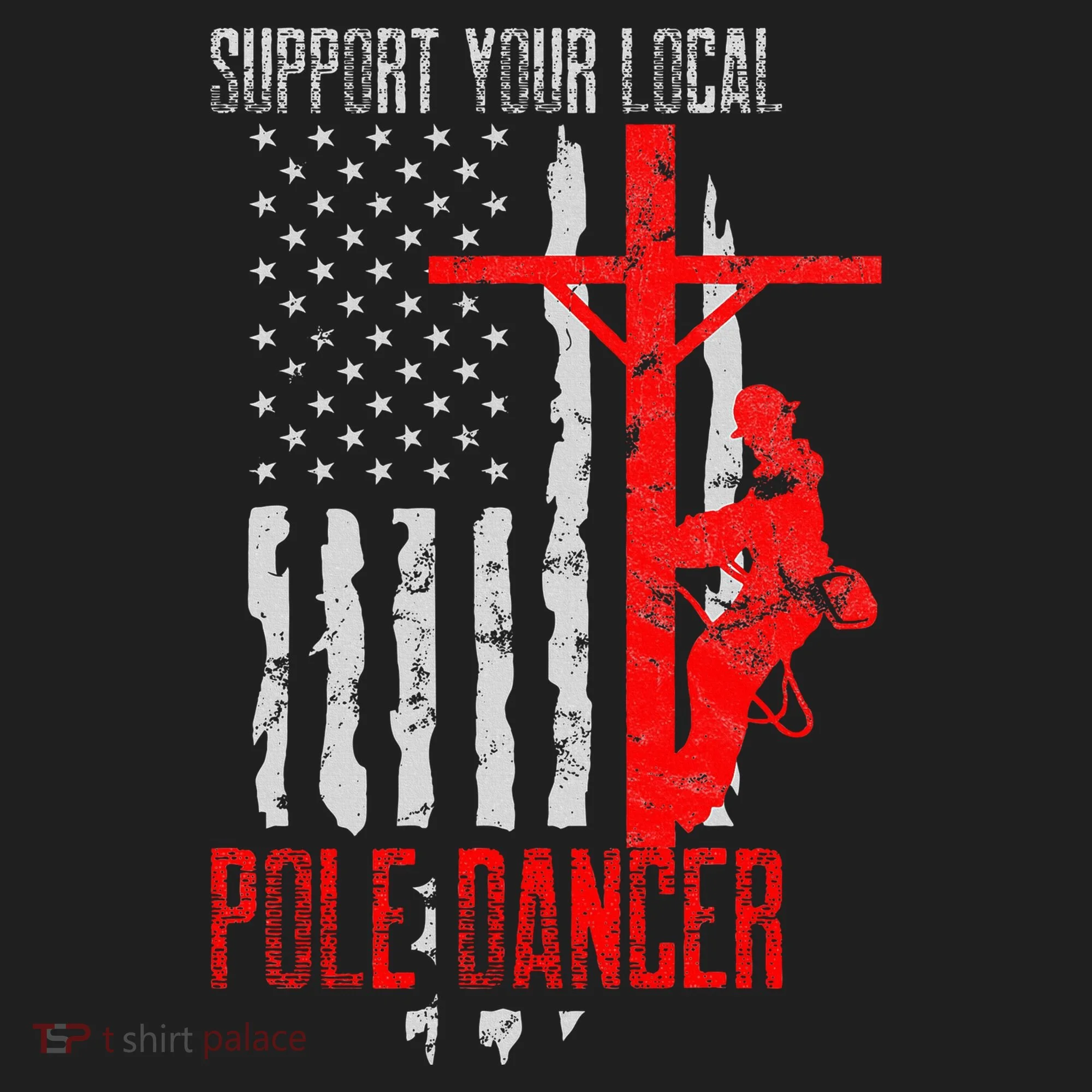 Support Your Local Pole Dancer Electric Lineman Women's Sweatshirt