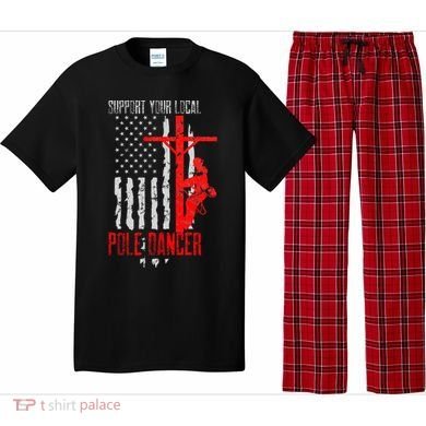 Support Your Local Pole Dancer Electric Lineman Pajama Set