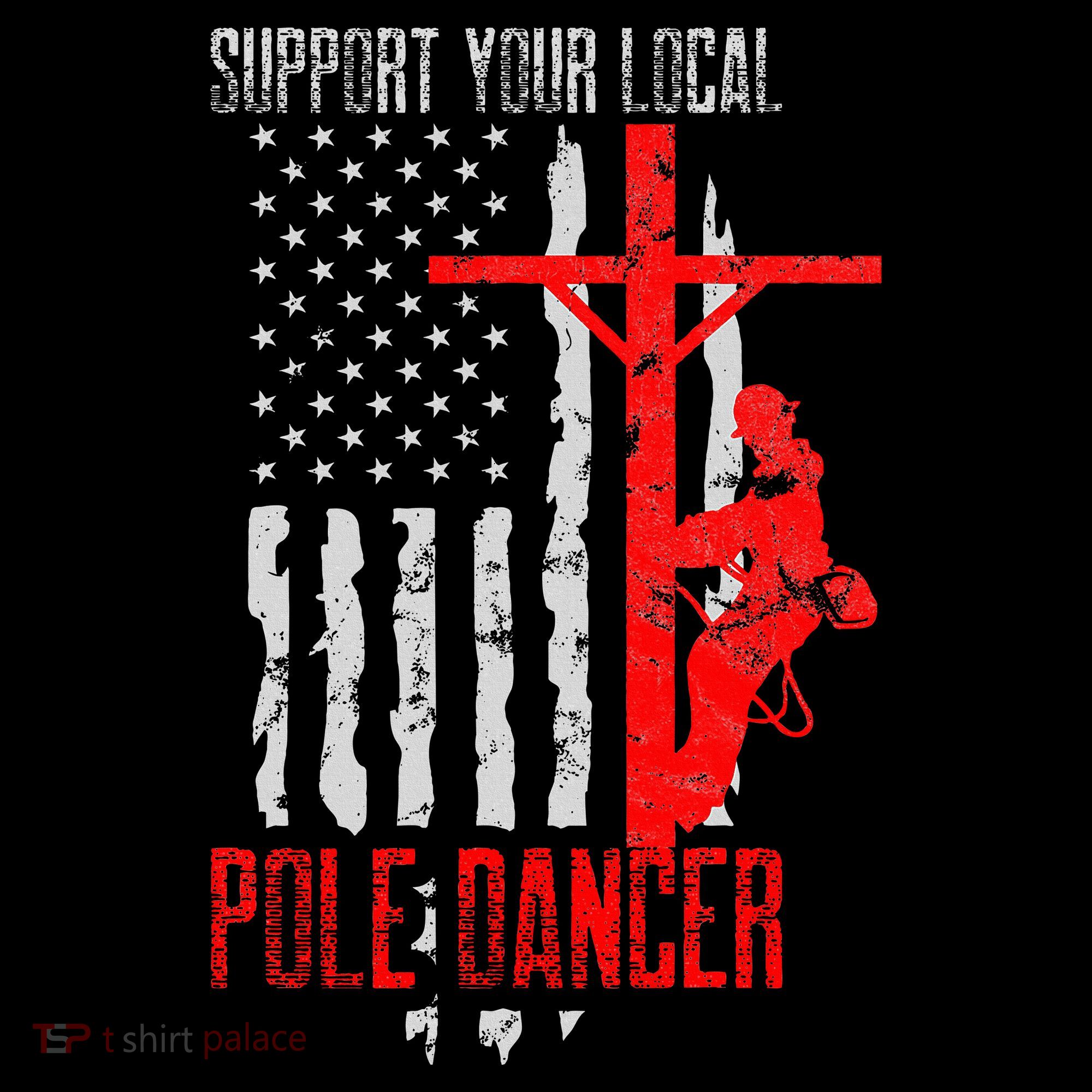 Support Your Local Pole Dancer Electric Lineman Baby Bodysuit