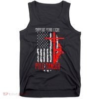 Support Your Local Pole Dancer Electric Lineman Tank Top thumb 0