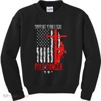 Support Your Local Pole Dancer Electric Lineman Kids Sweatshirt thumb 0