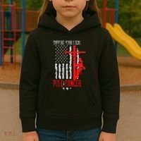 Support Your Local Pole Dancer Electric Lineman Kids Hoodie thumb 3