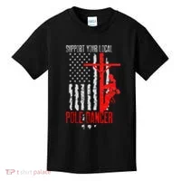 Support Your Local Pole Dancer Electric Lineman Kids T-Shirt thumb 0