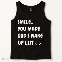 Smile You Made GodS Wake Up List Christian Tank Top thumb 2