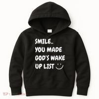 Smile You Made GodS Wake Up List Christian Kids Hoodie thumb 0