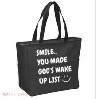 Smile You Made GodS Wake Up List Christian Tote Bag thumb 2