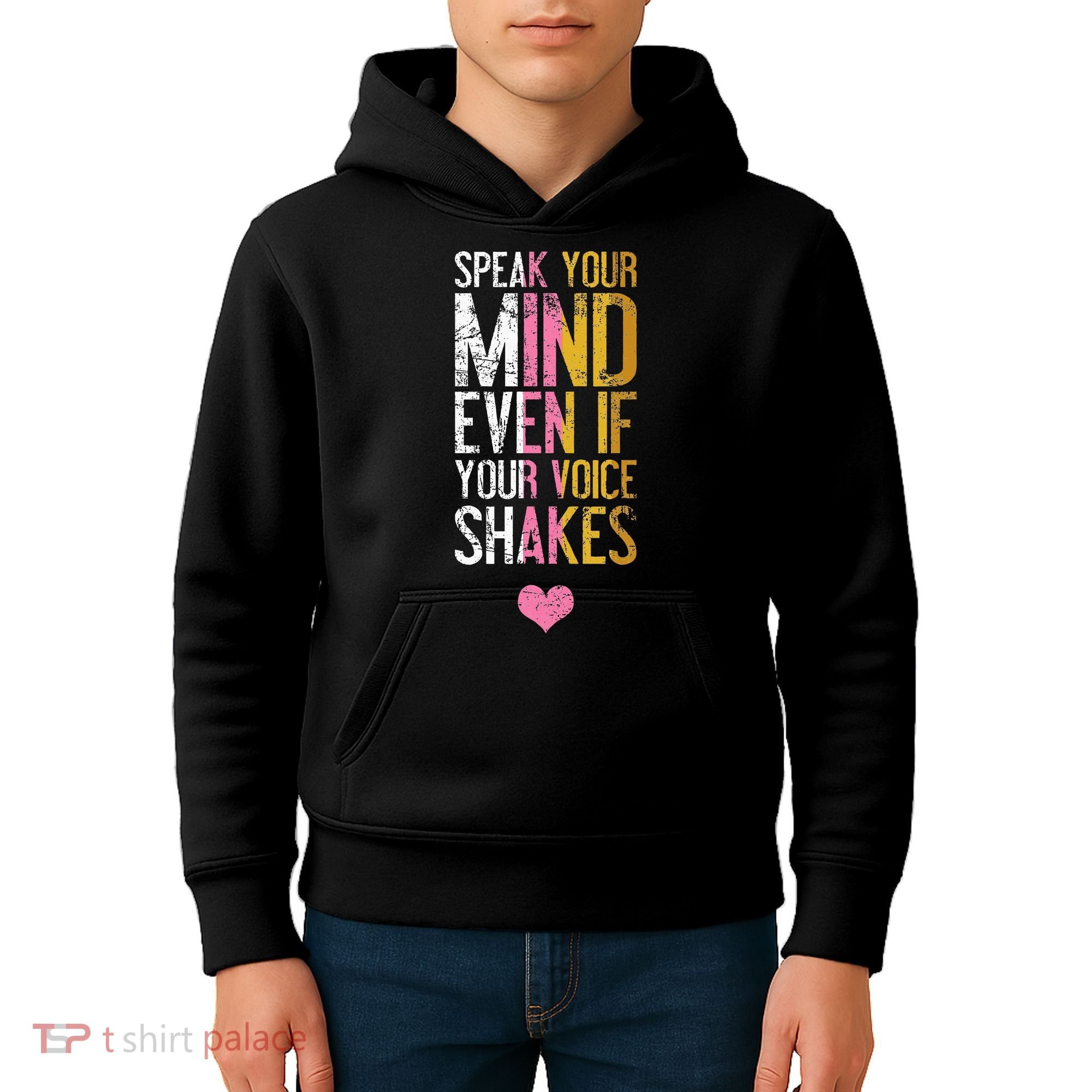 Speak Your Mind Even If Your Voice Shakes Rbg Kids Hoodie