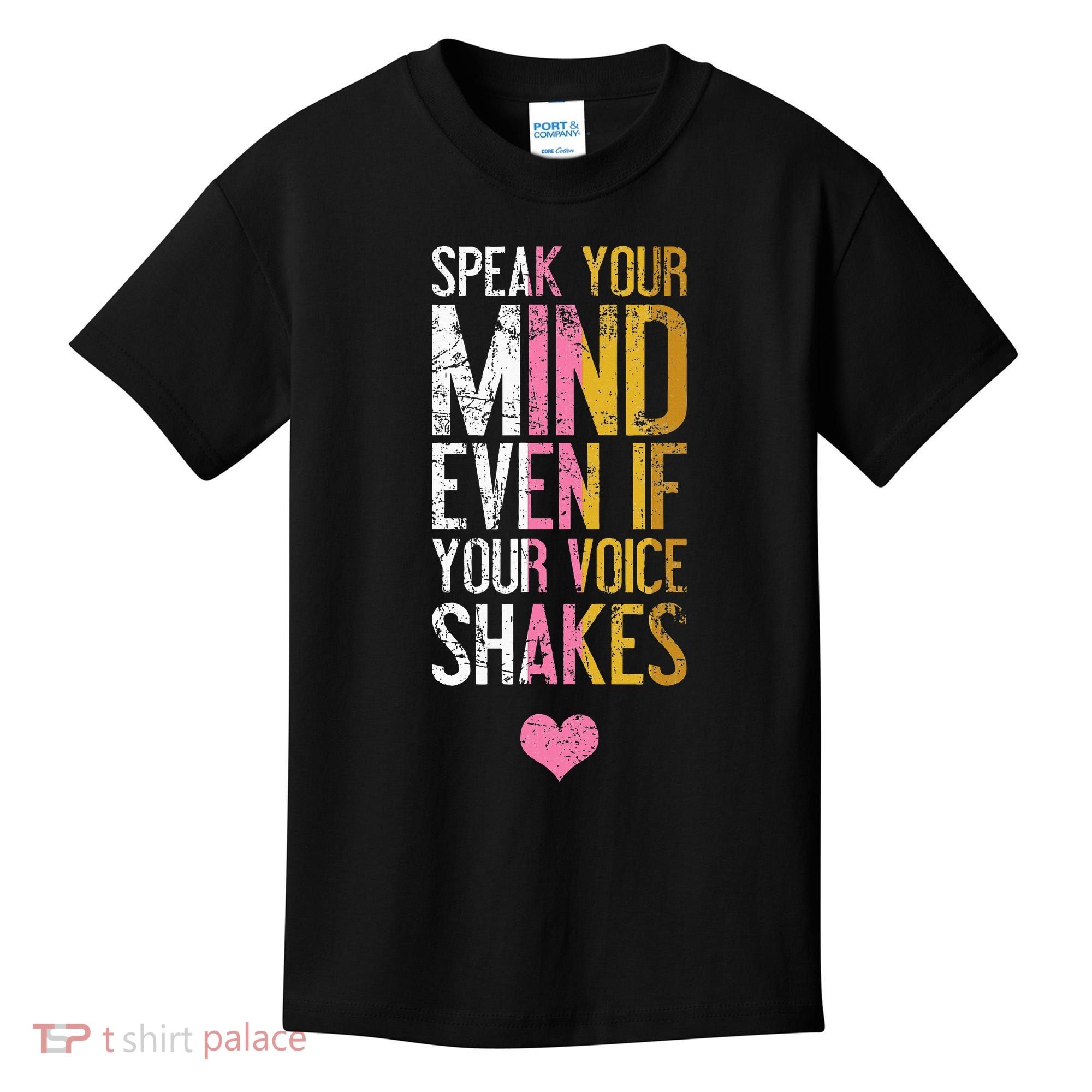 Speak Your Mind Even If Your Voice Shakes Rbg Kids T-Shirt