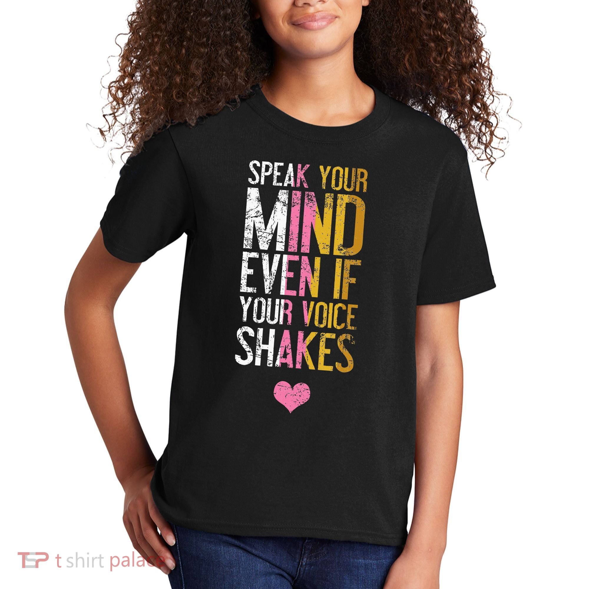 Speak Your Mind Even If Your Voice Shakes Rbg Kids T-Shirt