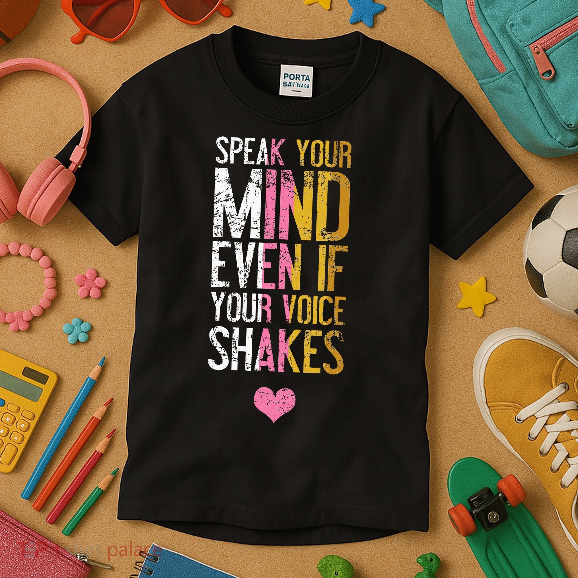 Speak Your Mind Even If Your Voice Shakes Rbg Kids T-Shirt