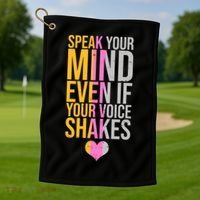 Speak Your Mind Even If Your Voice Shakes Golf Towel thumb 1