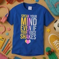 Speak Your Mind Even If Your Voice Shakes Kids T-Shirt thumb 3