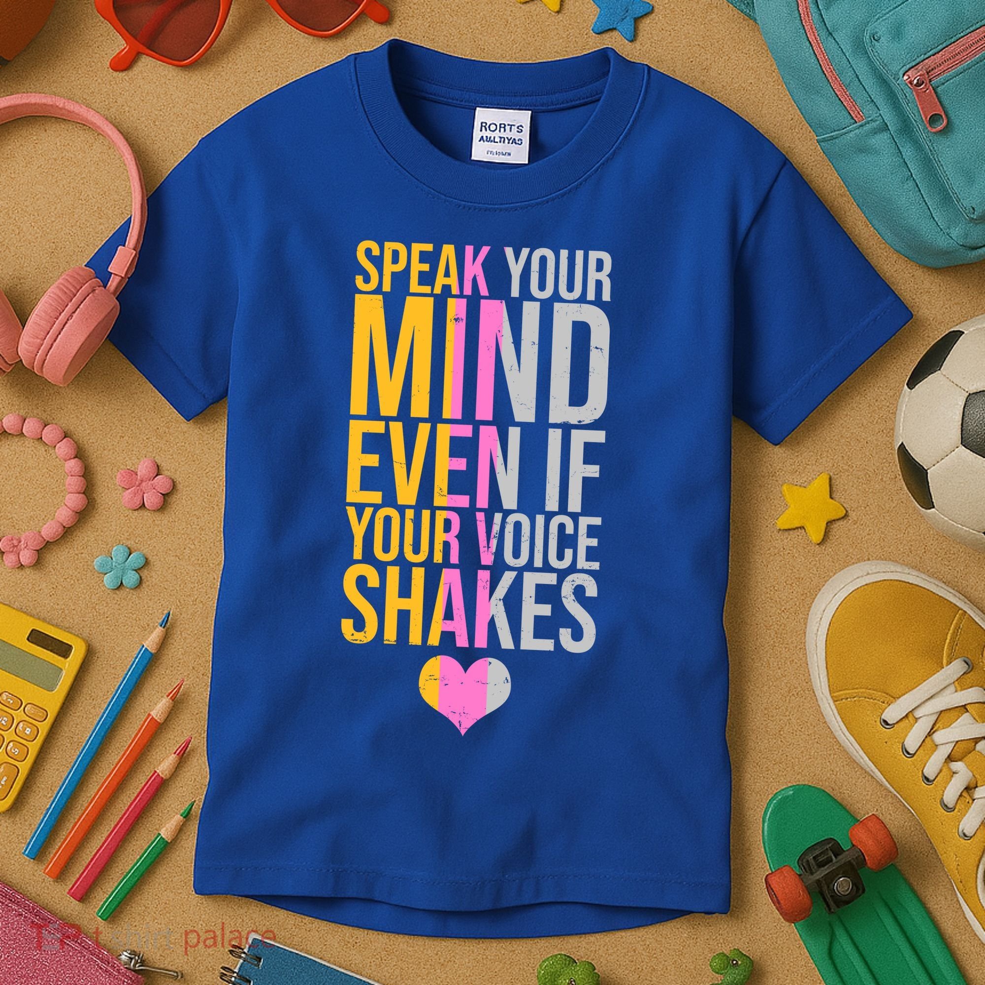 Speak Your Mind Even If Your Voice Shakes Kids T-Shirt