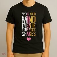 Speak Your Mind Even If Your Voice Shakes Rbg T-Shirt thumb 3