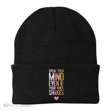 Speak Your Mind Even If Your Voice Shakes Rbg Beanie