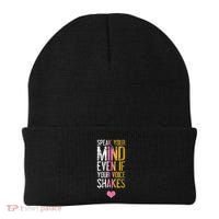 Speak Your Mind Even If Your Voice Shakes Rbg Beanie thumb 0