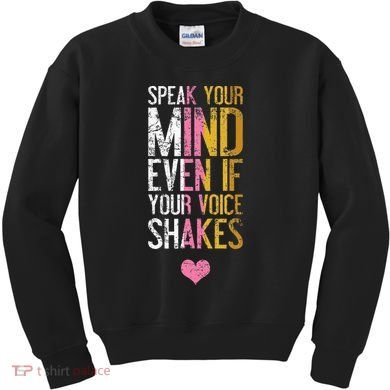 Speak Your Mind Even If Your Voice Shakes Rbg Kids Sweatshirt