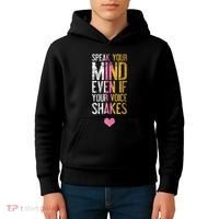 Speak Your Mind Even If Your Voice Shakes Rbg Kids Hoodie thumb 4