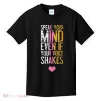 Speak Your Mind Even If Your Voice Shakes Rbg Kids T-Shirt thumb 0