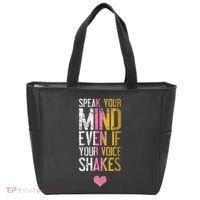 Speak Your Mind Even If Your Voice Shakes Rbg Tote Bag thumb 0