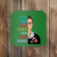 Speak Your Mind Even If Your Voice Shakes Feminist Coaster thumb 0