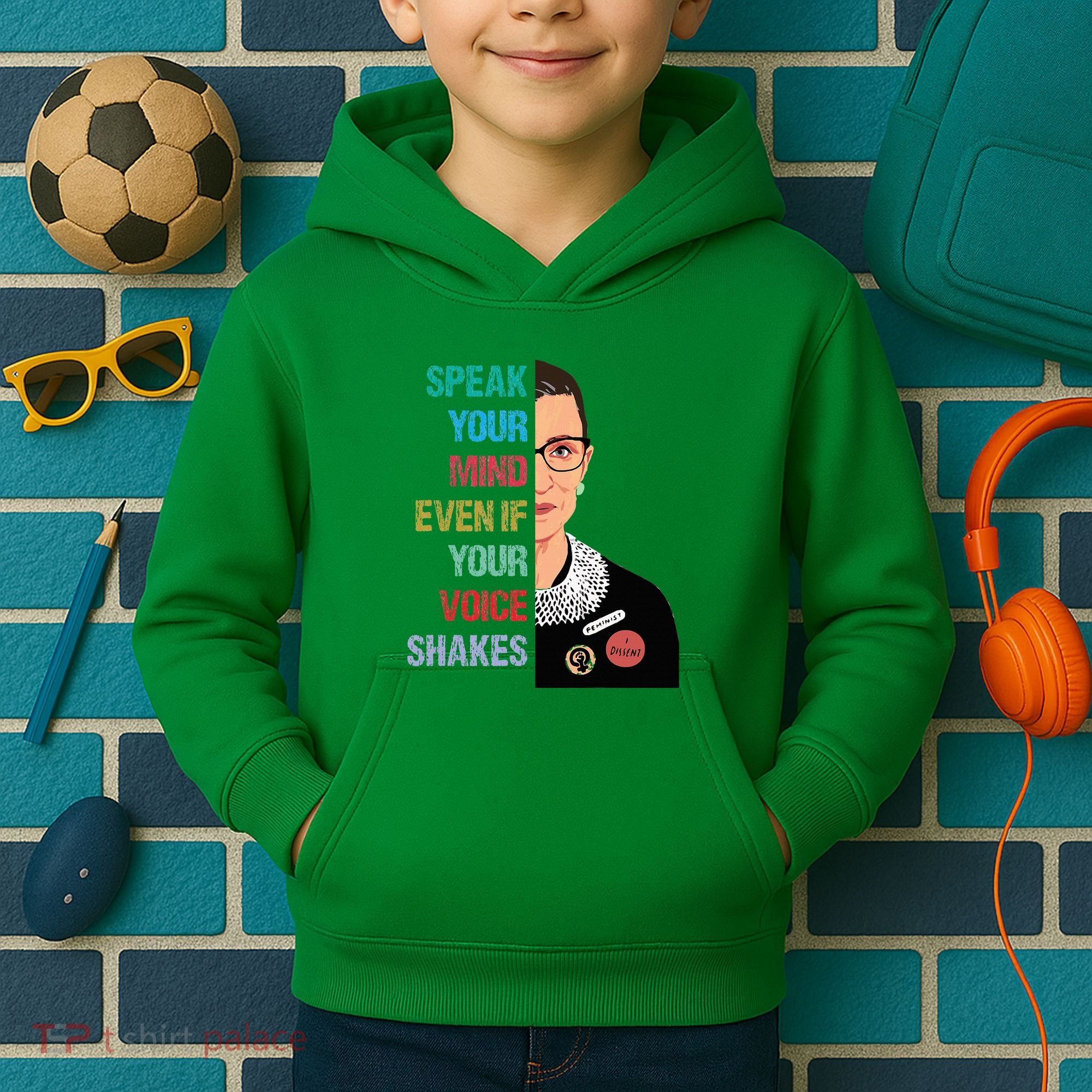 Speak Your Mind Even If Your Voice Shakes Feminist Kids Hoodie